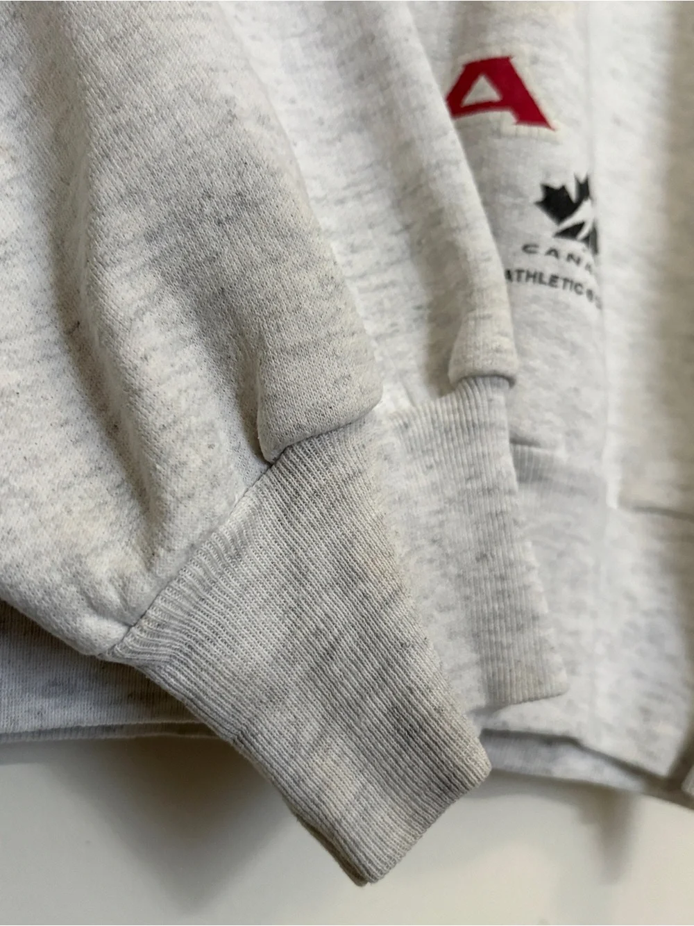 Vintage 90s Bulletin Athletic Team Canada Hockey Crewneck Sweatshirt Large Grey - Picture 5 of 13
